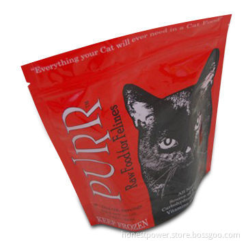 Cat Litter Bags with zipper lock, Free Standing-up, Customized Printing Designs and Sizes Accepted